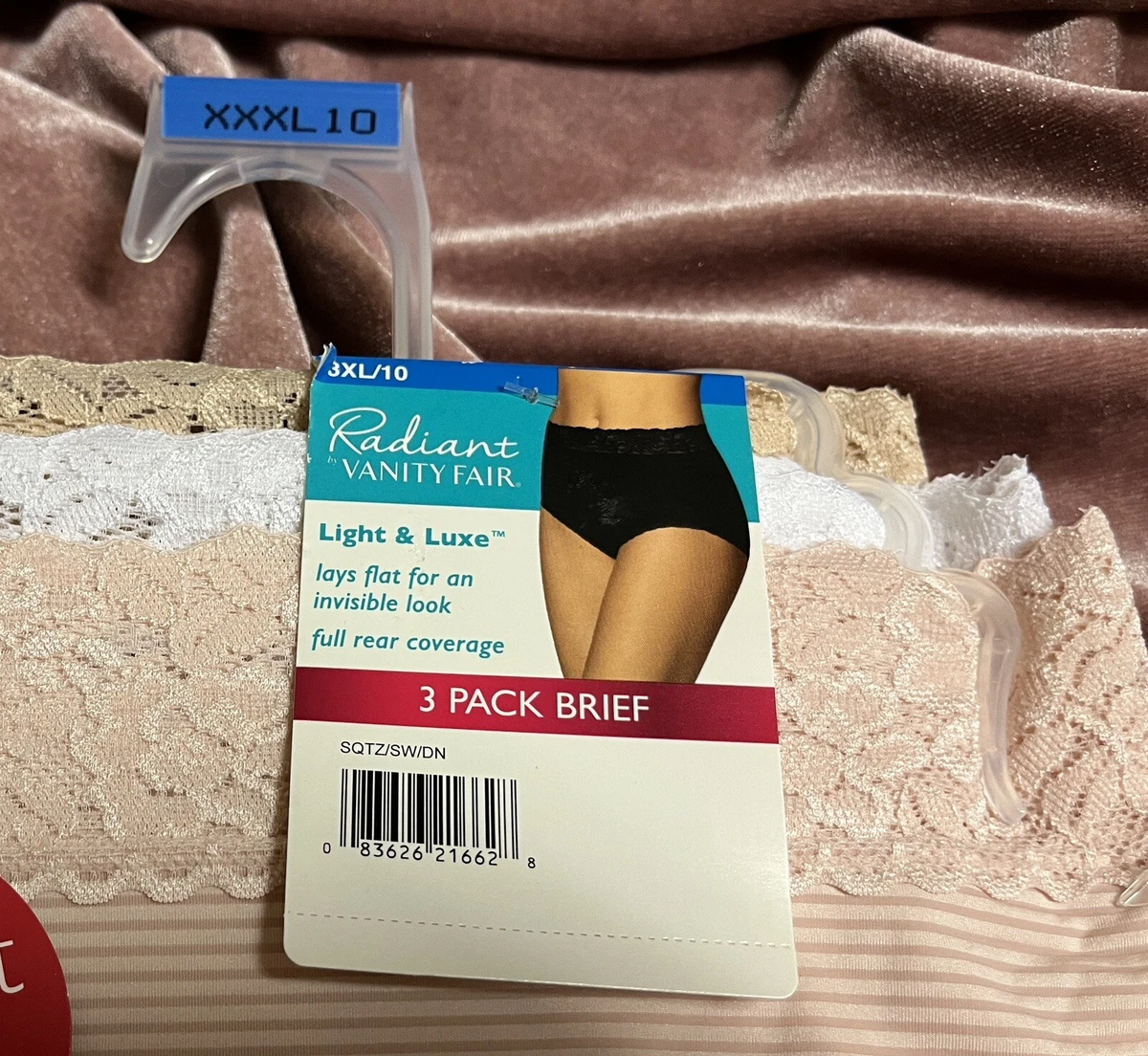 NEW 3 pack size 10 Radiant by Vanity Fair briefs panties Light & Luxe XXXL