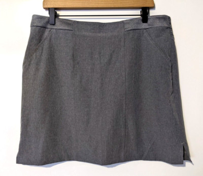 EP Pro Women's Golf Skirt Skort Sz 12 Gray Zip Waist 3 Pockets Polyester/Spandex