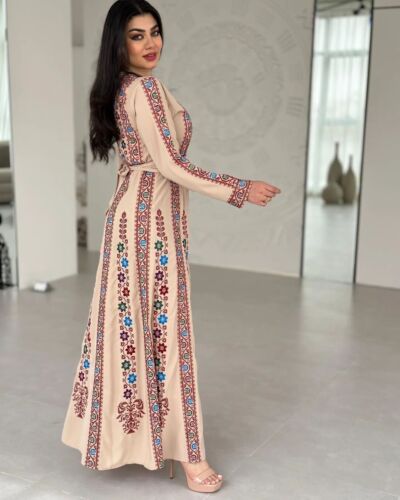 Womens Muslim Costume Dress Islamic Long Sleeve Loose Dubai Arab Kaftan Islam AU - Foto 3 di 13