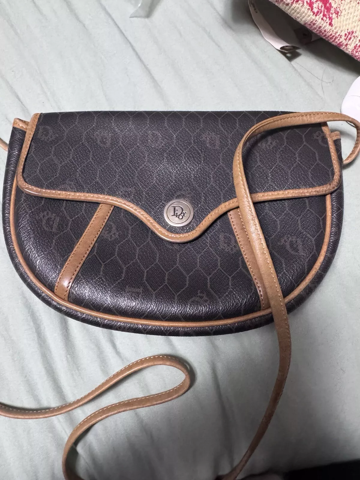 Sac bandoulière Dior CD cuir PVC noir marron cc
