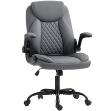 Krzesło biurowe antracytowe szare skóra PU obrotowe ergonomiczne 65x67x110cm regulowane HD
