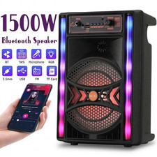 1500W Portable Bluetooth Speaker Sub woofer Heavy Bass Sound System Party Remote