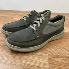 Collection by Clarks Cotrell Lane Mens Boat Oxford Shoes Olive Green Size 12 NEW