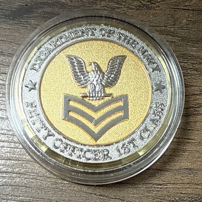 United States Navy Petty Officer First Class USN Gold Tone Challenge Coin