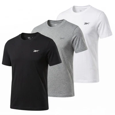 Reebok Mens T Shirt 3 Pack Small White Black Grey Crew Neck Cotton Blend - image 1 of 4
