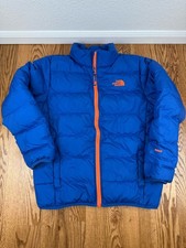 The North Face 550 Down Puffer Jacket Zip Boys Large 14/16 Blue