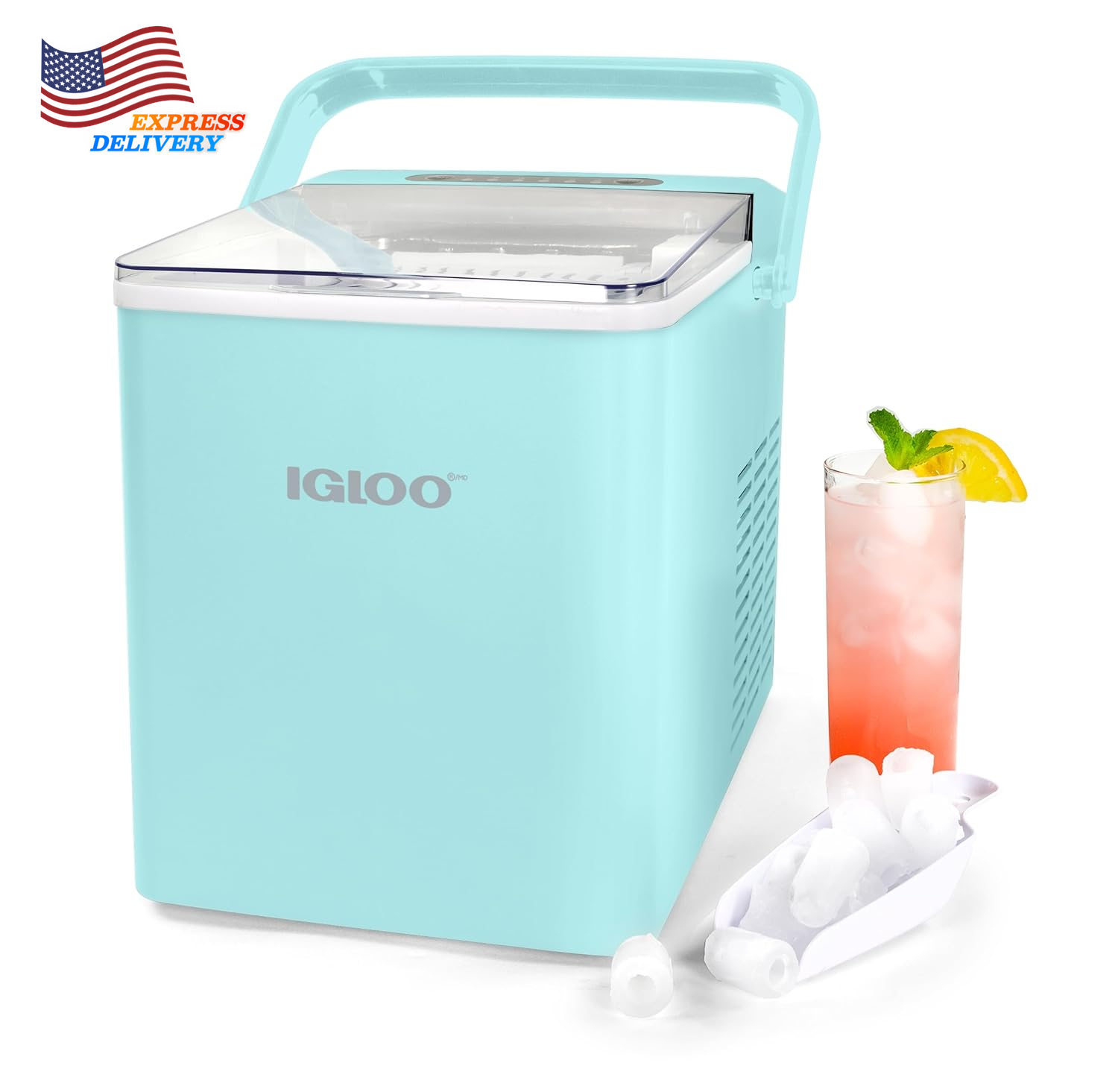 Igloo Countertop Ice Maker 26lbs Portable with Aqua Scoop Basket