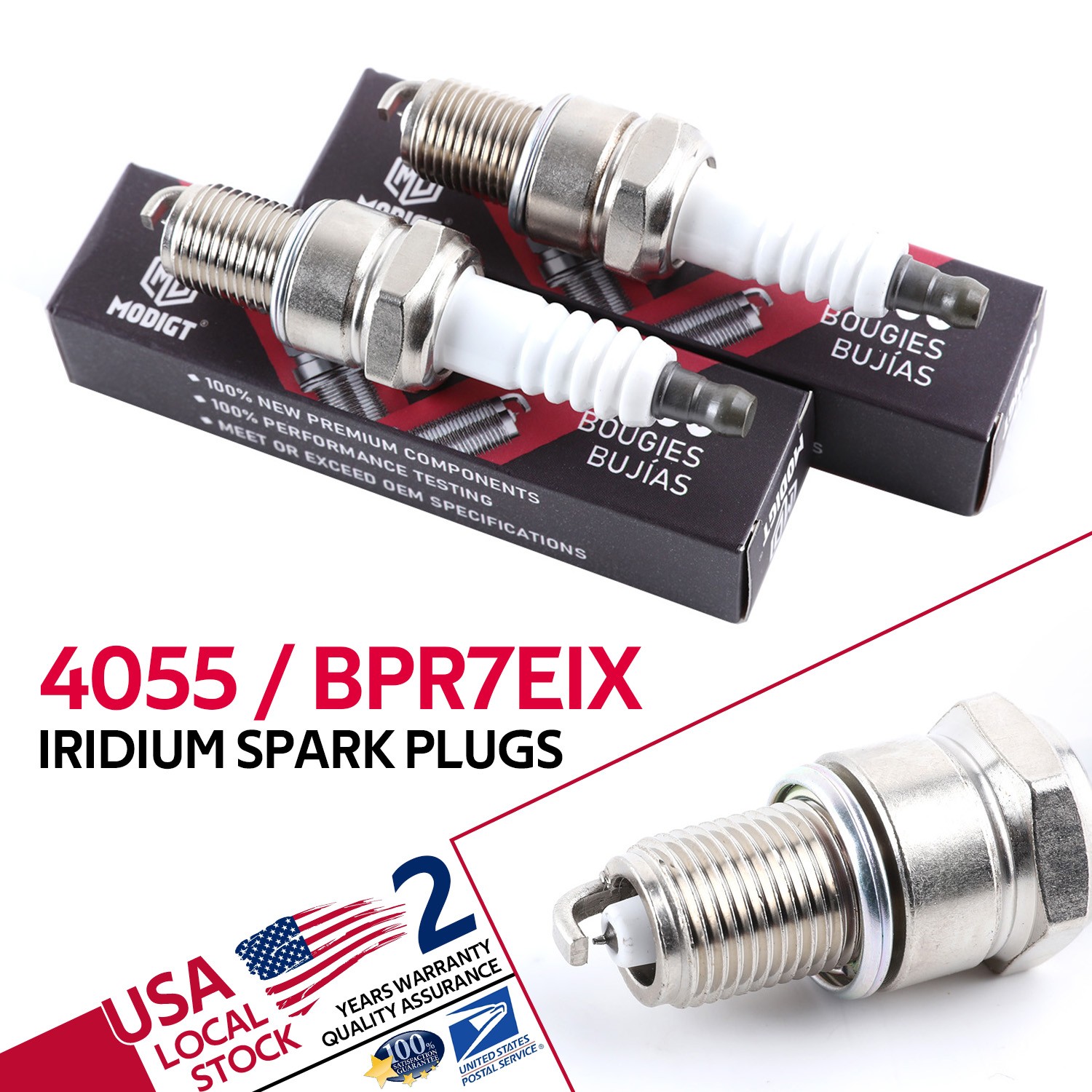 2 pc Fit NGK 4055 BPR7EIX Iridium IX Spark Plugs for XS62DP XS62 WR5DS W5DPX rx