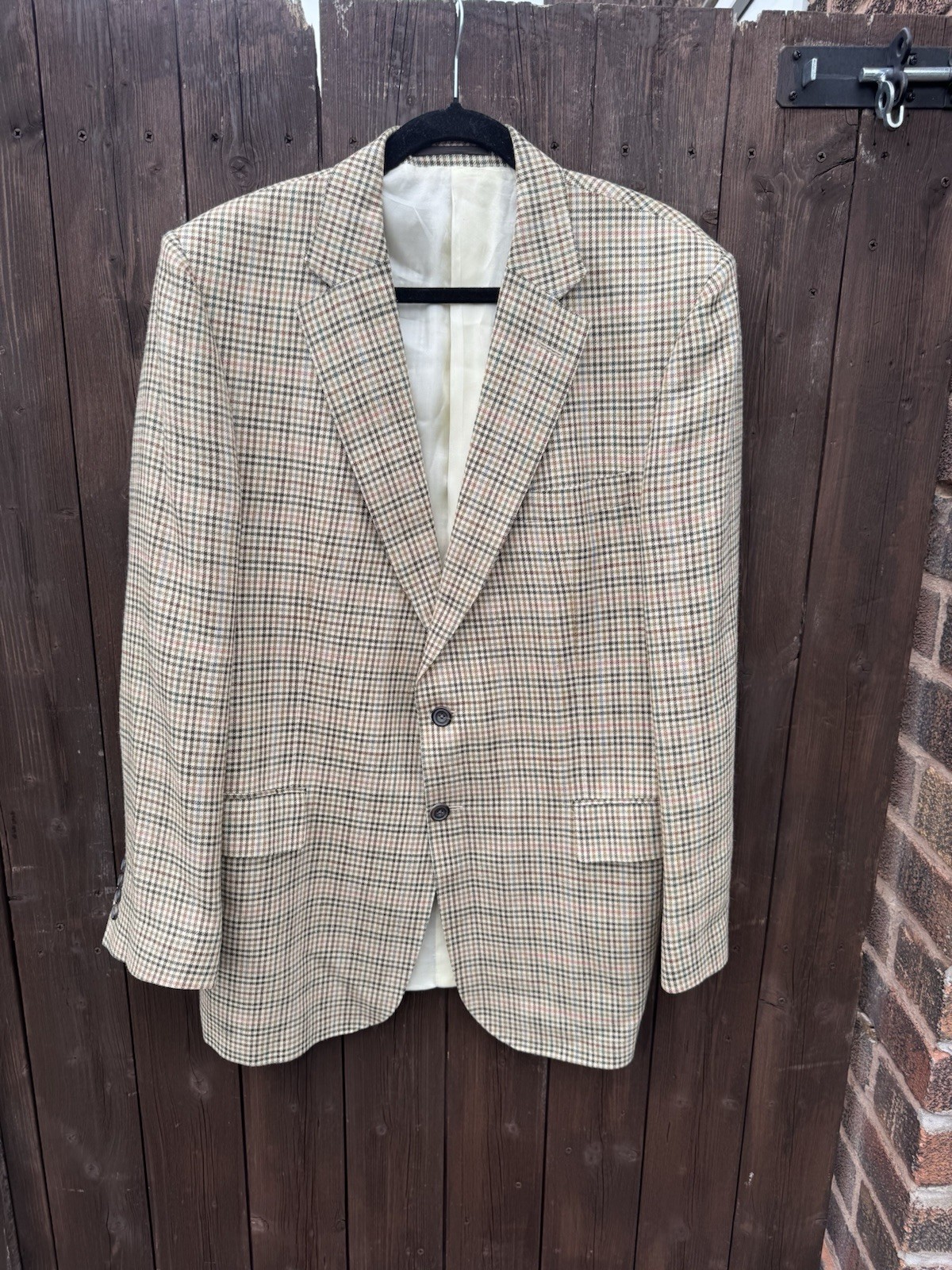 Giacca a quadri Chester Barrie Savile Fila misto lana seta lino taglia 44R