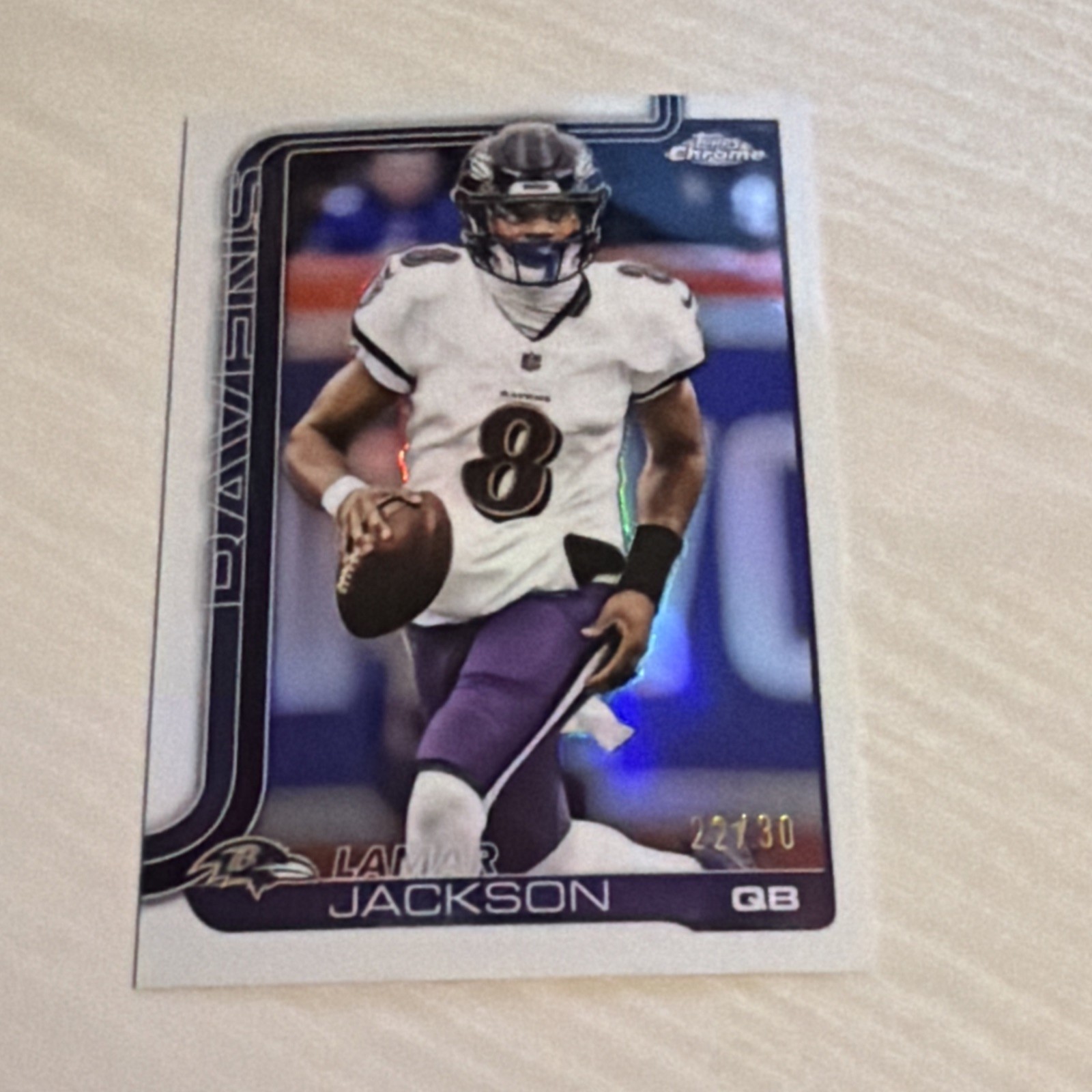 2025 Topps Chrome - LAMAR JACKSON WHITE REFRACTOR #24 /30