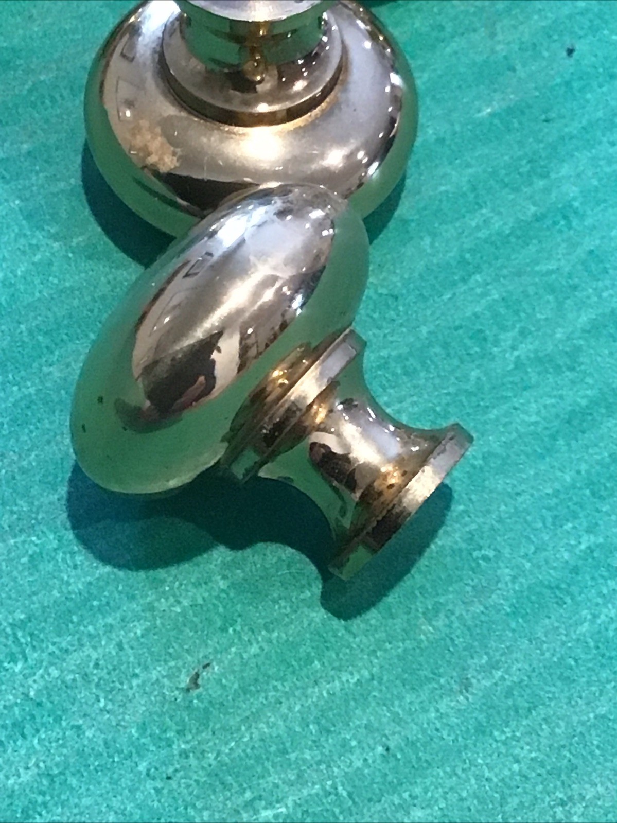 Lot of 10 Vintage Solid Brass Door Drawer Cabinet Round Knob Pulls 1 1/4" (A)