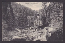 Vintage postcard Okertal Harz Germany Teufelskanzel Devil Rock mountain valley