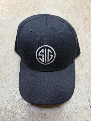 SIG SAUER Black Hat Adjustable Cap Solid Back - New With Tags w/ White Logo