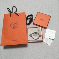 HERMES Brown Leather Braided Bracelet