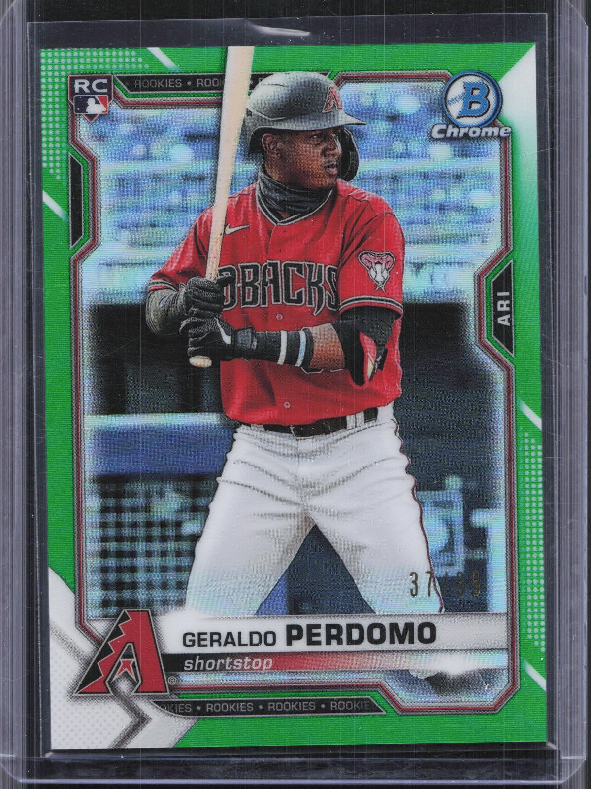 2021 Bowman Chrome #98 Geraldo Perdomo Green Refractor #/99