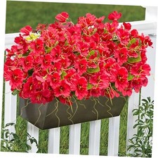 Fall Artificial Flowers for Outdoors, Summer Fake Silk Hibiscus 8PCS Red