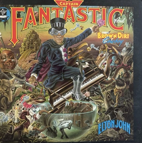 Elton John Captain Fantastic 1975 Vinyl LP Record Album,  Inserts & Poster LP
