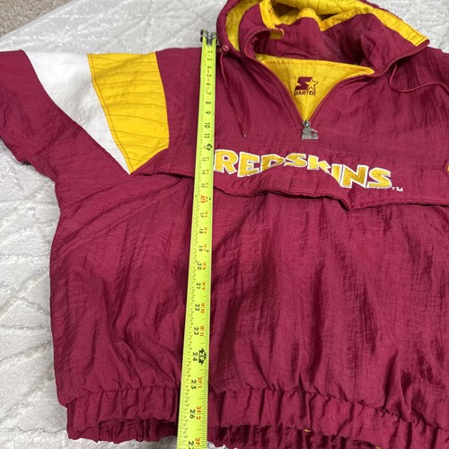 Vintage Starter Jacket Washington Redskins Pull Over 1/4 Zip MEDIUM Puffer Coat - Bild 9 von 24