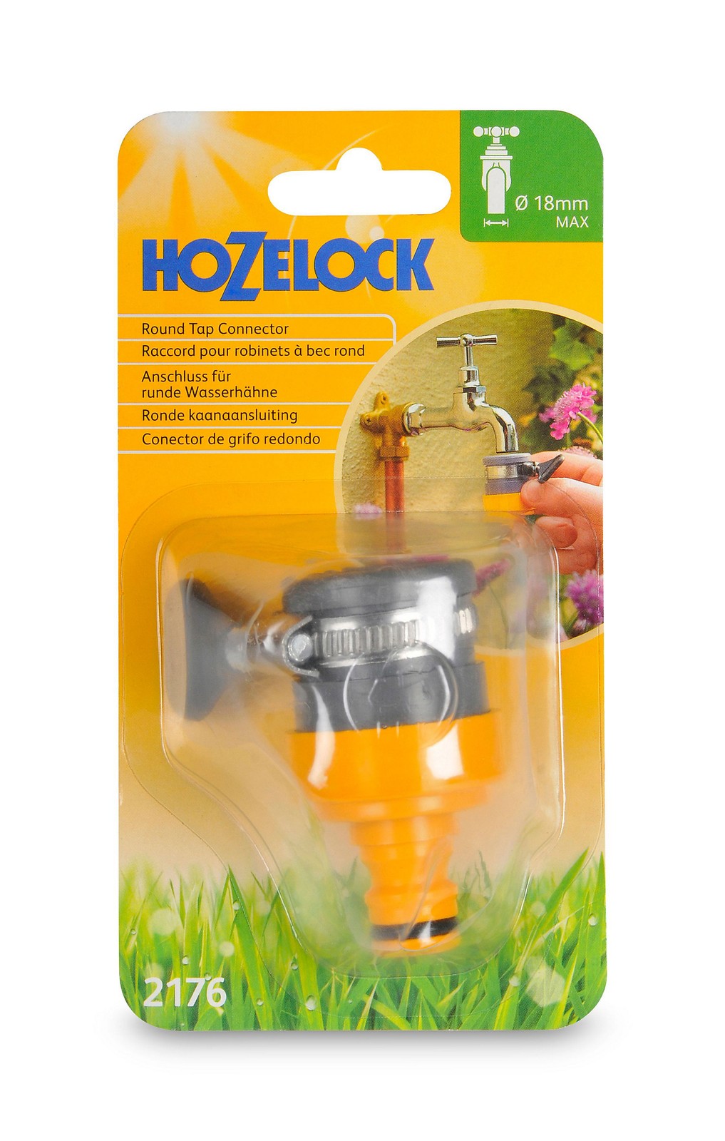 Hozelock 2176 Round Tap Connector Indoor outdoor Garden Hose Pipe Fitting 14-18m