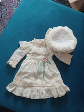 American Girl Samantha's Lawn Party Outfit White Cream Dress and Hat