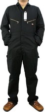 Dickies 48799 Deluxe Long Sleeve Coverall Black Men's Large Tall Mechanic NWT