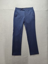 APT 9 Men Dress Pants 29/30 Blue Zip Button Extra Slim Fit Slash Pockets Formal