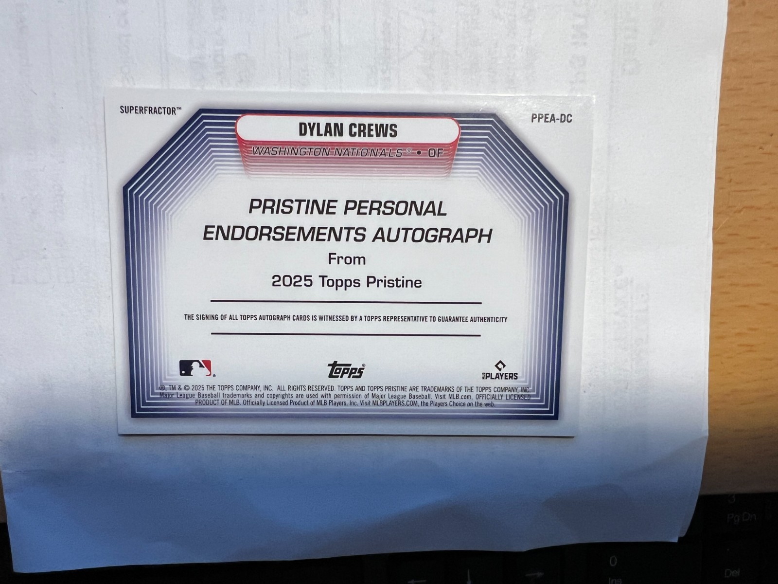 Topps Pristine 2025 Dylan Crews #1/1 Superfractor AUTO INSCRIBED I WANT THIS view 6