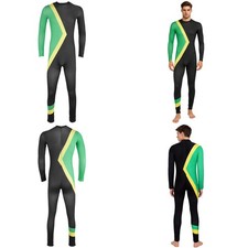 Men Bodysuit Figure Skating Jumpsuit Sporting Costume Workout Long Sleeve Event