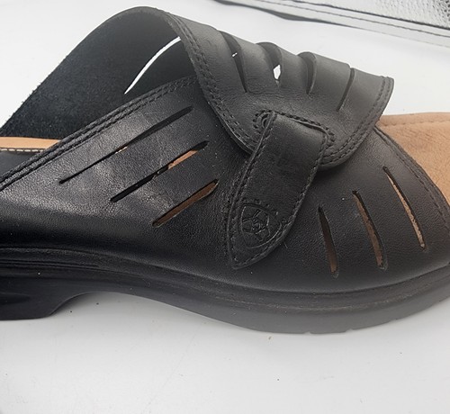 Ariat Damengröße 9,5 schwarze Ledersandale – niedriges Plateau – Slipper - Bild 4 von 11