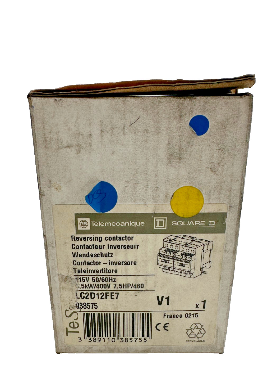 Telemecanique LC2D12FE7 inverseur anti court-circuit moteur 7.5HP