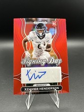 2025 Panini Prizm Draft Picks #SD-XHN Xzavier Henderson Signing Day Red #/399