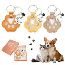 6 Pcs Pet Fur Memory Charm Keychain, Dog Hair Keychain for Memorial, Unique