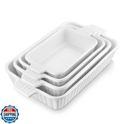MALACASA Casserole Dishes for Oven, Porcelain Baking Dishes, Cera