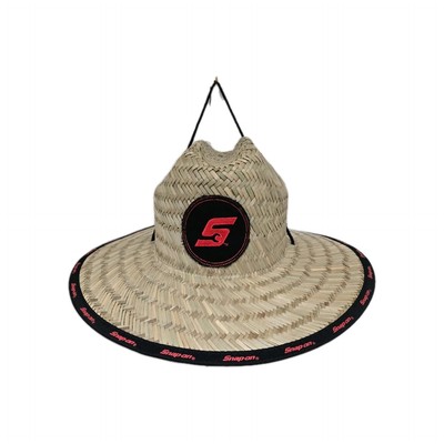 Snap On Tools Wide Straw Hat Light Brown/Tan W/ Logo Top & Bottom W/Flag NEW!!!!