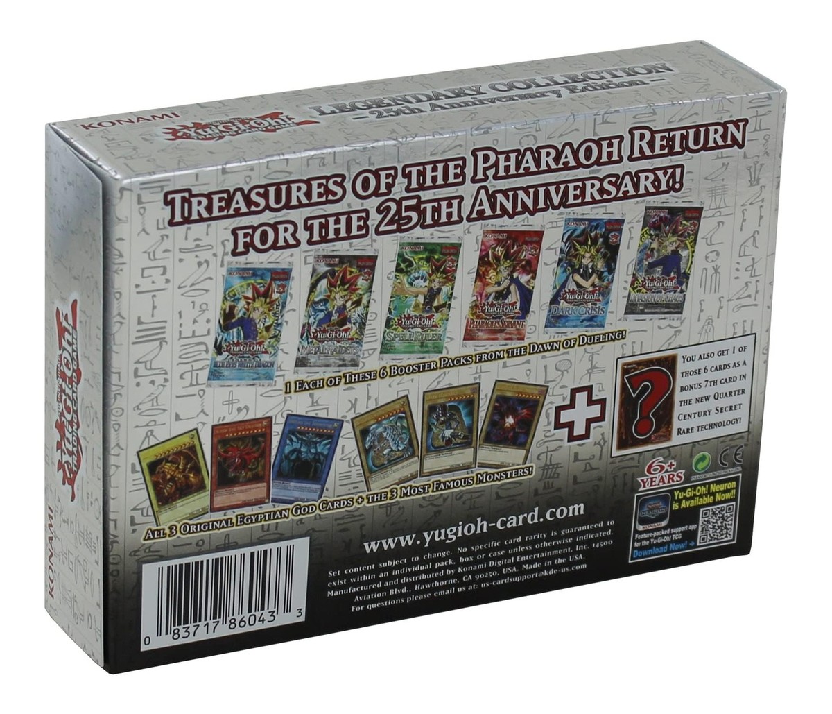 Yu-Gi-Oh! Legendary Collection 25th Anniversary Box 5.5 x 6.5 x