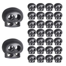 30 Pcs Double Hole Spring Cord Lock End Stopper Fastener Slider Toggles Clips