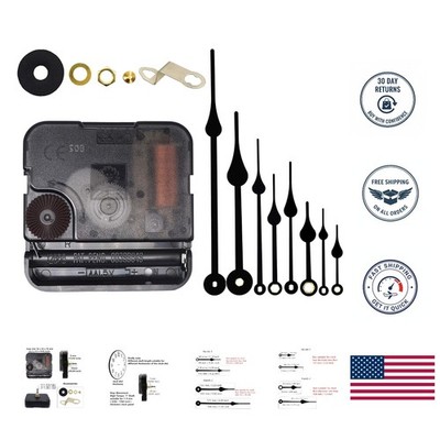 Battery Operated Quartz Clock Movement with Hands for Easy DIY Customization