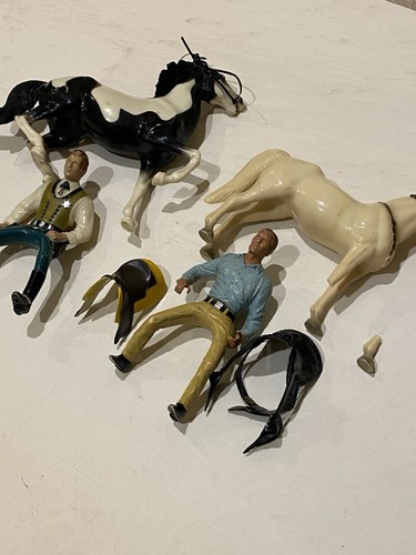 Lot of 2 Toy Horses & Riders Saddles, Hartland, Breyer Wyatt Earp, Lucas McCain