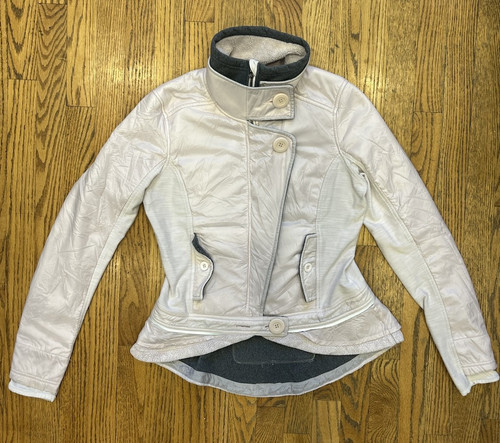 Lululemon Pedal Power Blush Rose And Charcoal Jacket Sz 8 - Picture 1 of 15