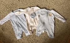NEXT Baby Unisex 3 Pack Cotton Jersey Full Zip Babygrow Up to 1 Month