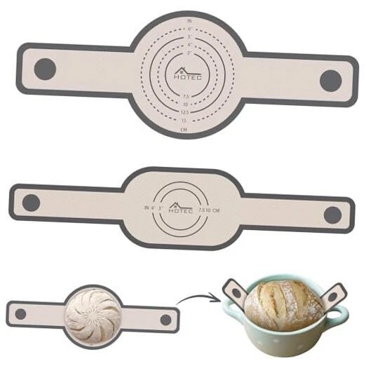 2 Pcs Silicone Bread Sling for Dutch Oven, 0.7MM Round and Oval 2pcs: Grey