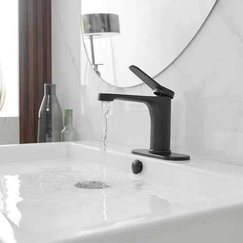 BWE Rubinetto bagno monoforo monocomando nero opaco - Foto 3 di 11