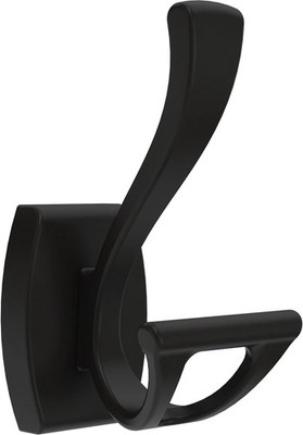 Dansant 1-Pack Towel Hooks Matte Black Double J Wall Mounted Robes 2-Prong