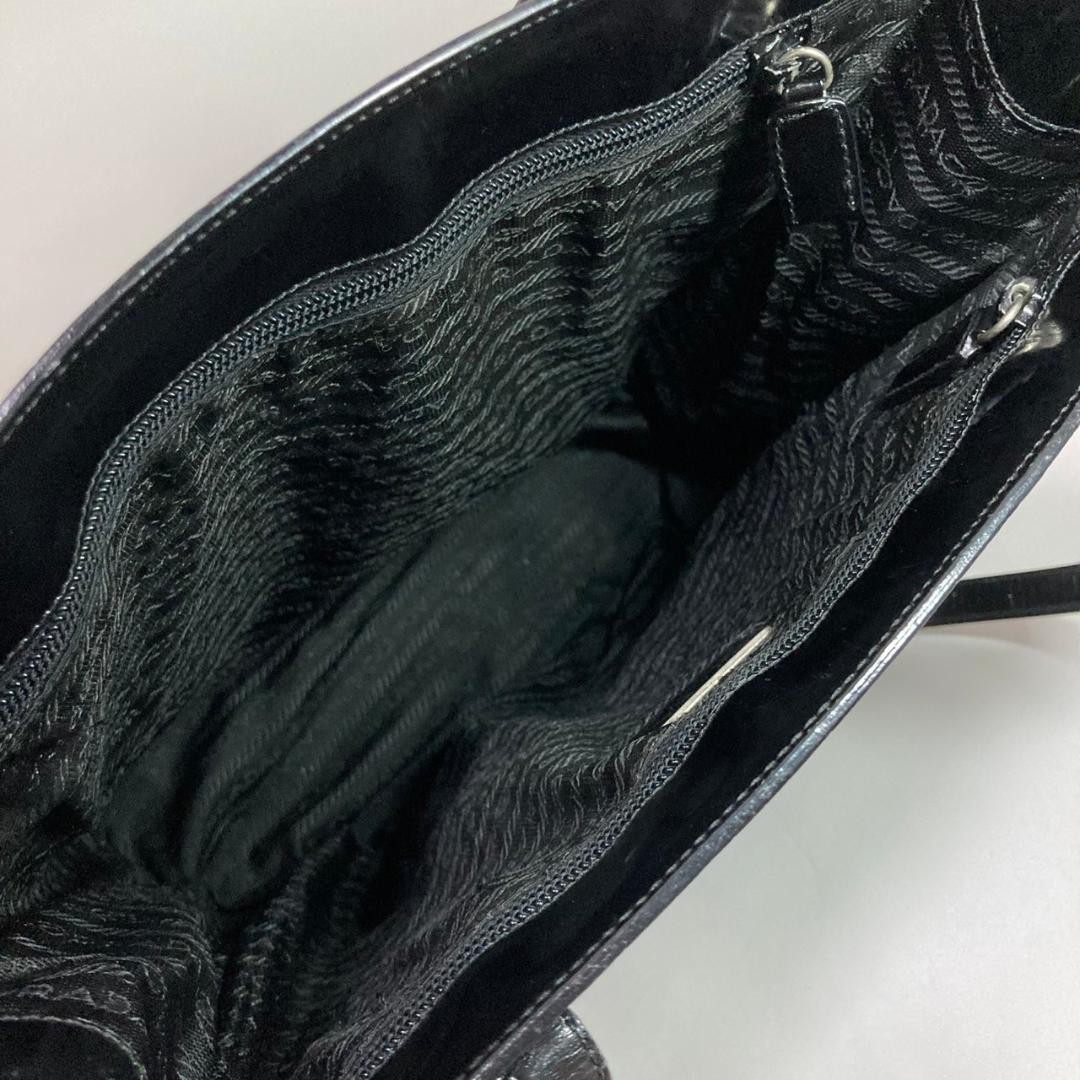 PRADA Patent Leather Enamel Tote Bag – Shiny Finish with Embossed