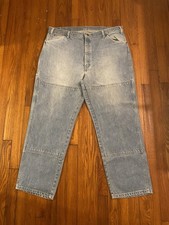 Vintage Dickies Denim Jeans Double Knee work Wear Carpenter Pants 39 x 30 Fade