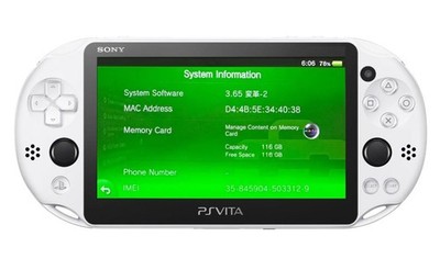 Sony PS Vita PCH-2000 Console 3.65 Région Version Gratuit, 128Go +