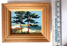 Miniatur Ölgemälde Kiefer Ostseestrand Baltikum Estland Litauen - ca 11 x 8