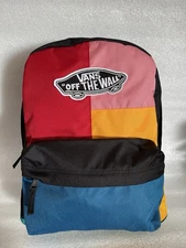 Vans Off The Wall Patch Color Block Multicolor Backpack With Laptop Sleeve New