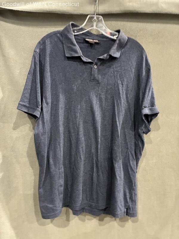 Michael Kors Men's Blue Short Sleeve Cotton Polo Shirt Sz XL