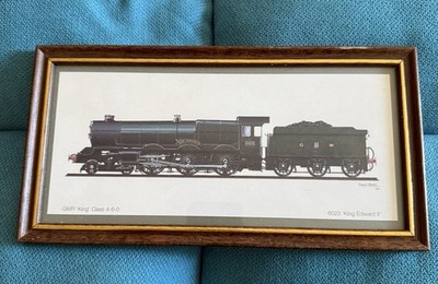 GWR King Class 4-6-0. Train Print 28cm Stuart Black 1/100. 6023 König Eduard II